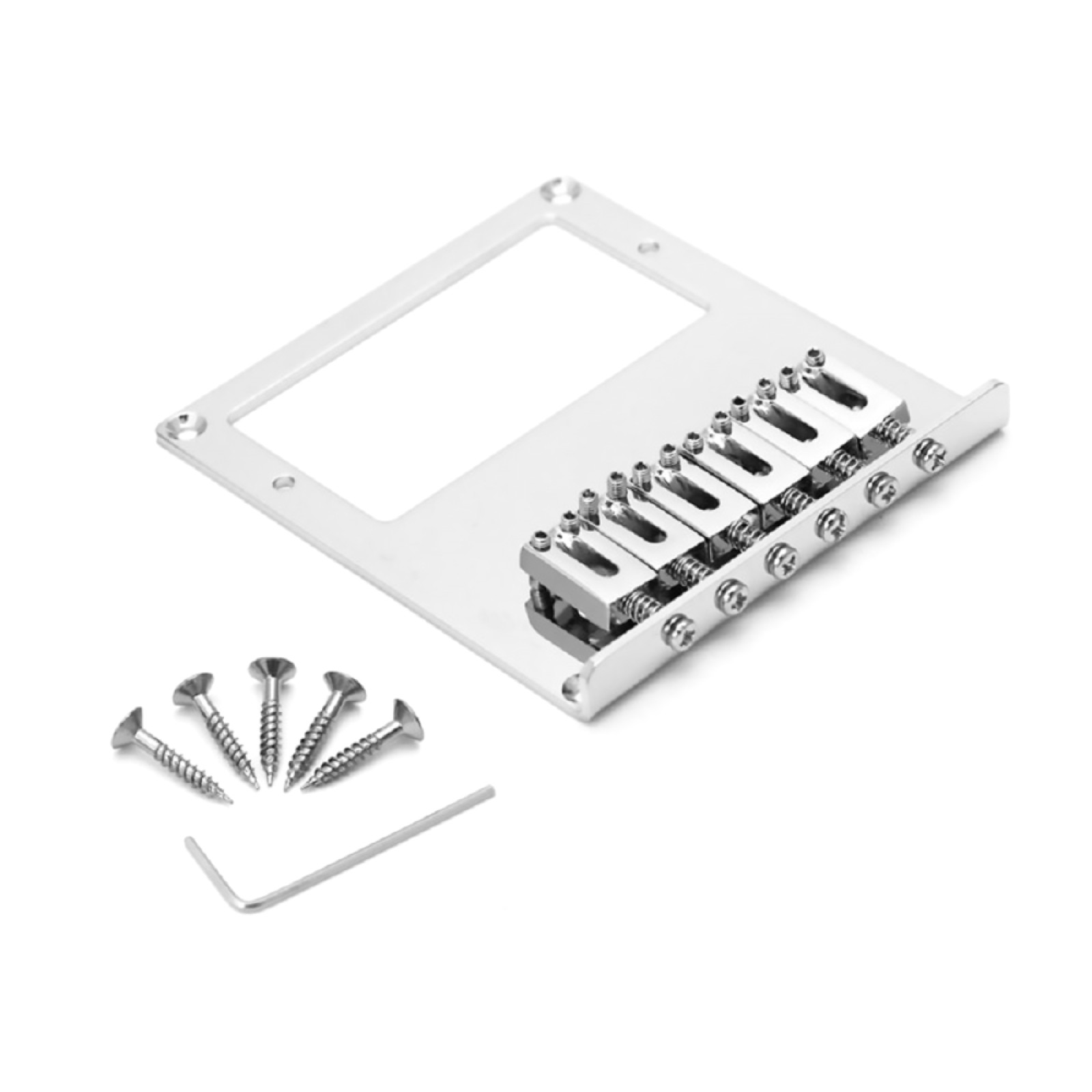 6 String Fixed Hardtail Guitar Bridge with Wrench & Screws for Tele Telecaster