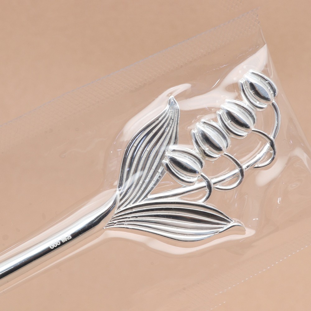 Pure S925 Sterling Silver Carved Lucky Rose Flower Hairpin 22-23g 6.4in