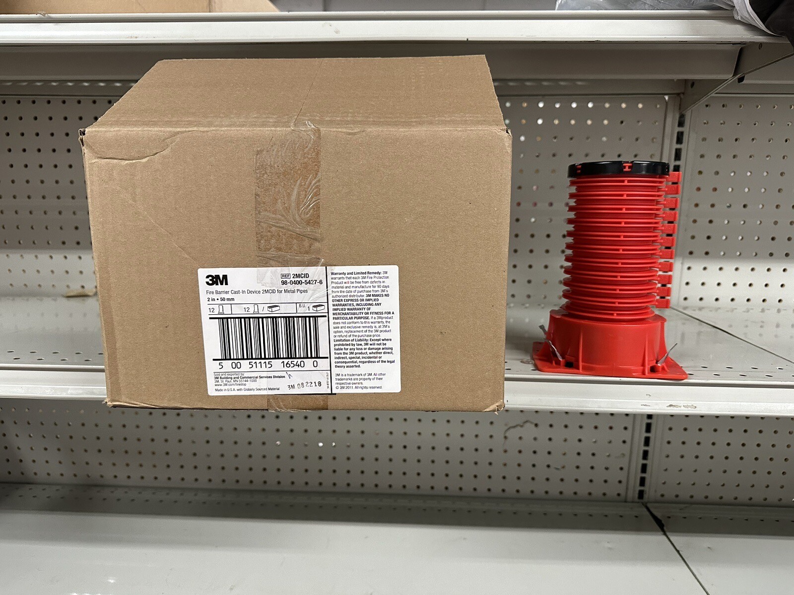 6- 3M 2Mcid Pipe Cast-In Device,2 In.,For Metal Pipe