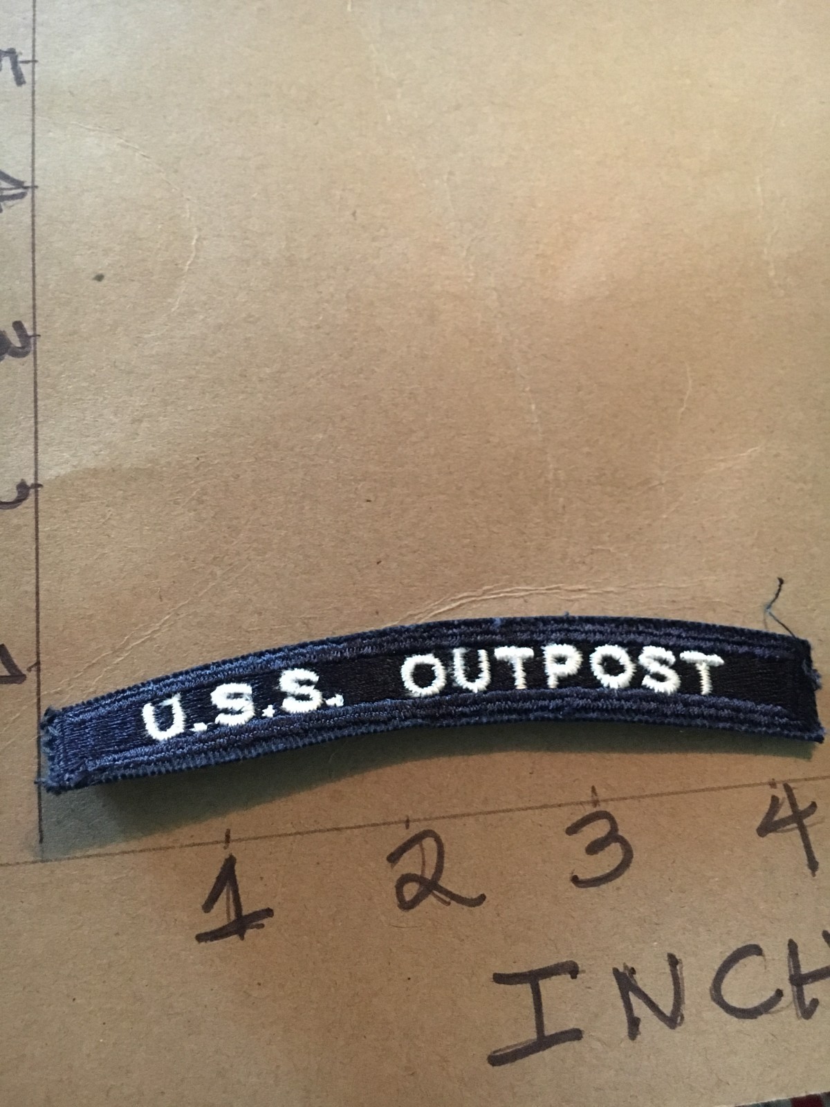 US NAVY SHOULDER STRIP TAB *** rocker *** Patch USS Outpost