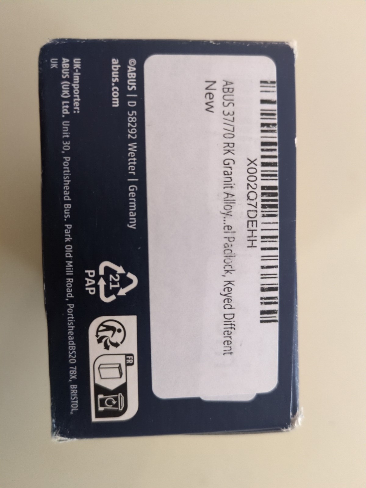 Abus 37RK/70mm Granit Plus Padlock (37RK-70)