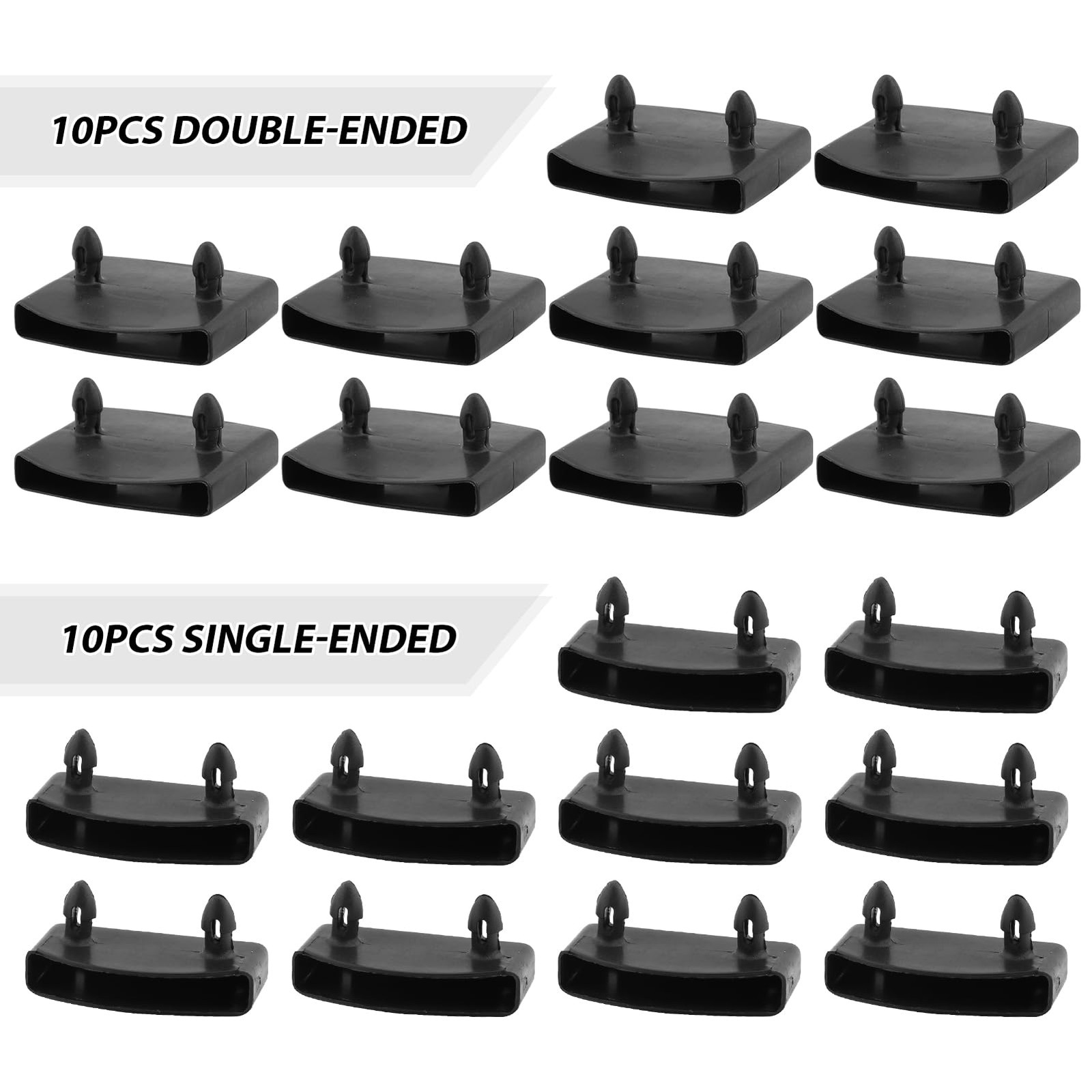 20 PCS 54x10mm Black Plastic Replacement Bed Slat Centre Caps Holders Base