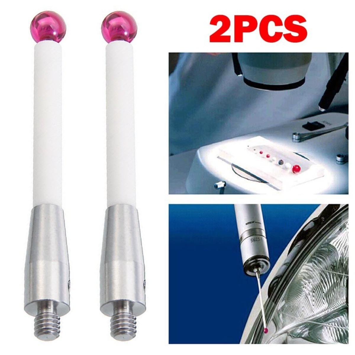 Pack Of 2 CMM Touch Probe Stems With 50mm Length And 6mm Ball Tips A50003709