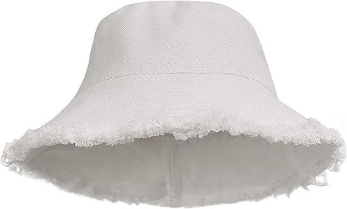 Womens Bucket-Hat Distressed Sun-Protection Washed-Cotton - Summer Wide Brim ...
