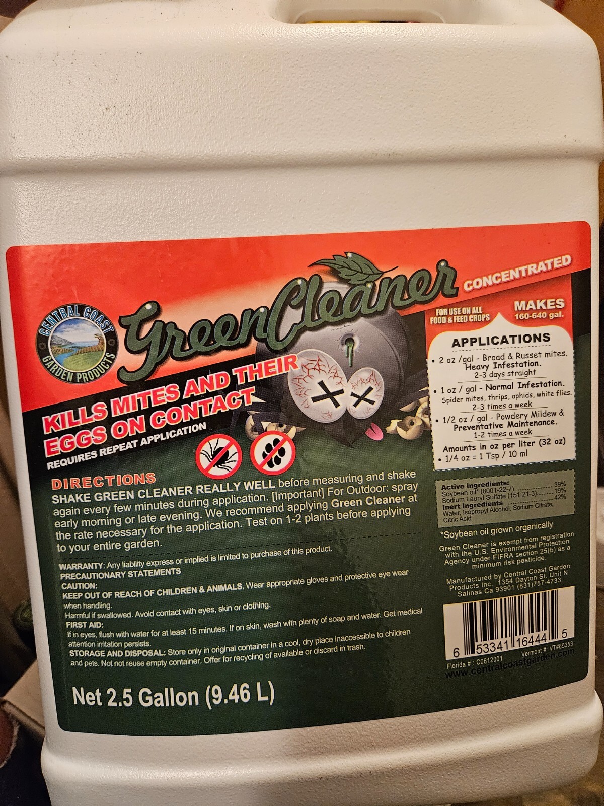 Central Coast Green Clean 2.5 Gallon Green Cleaner