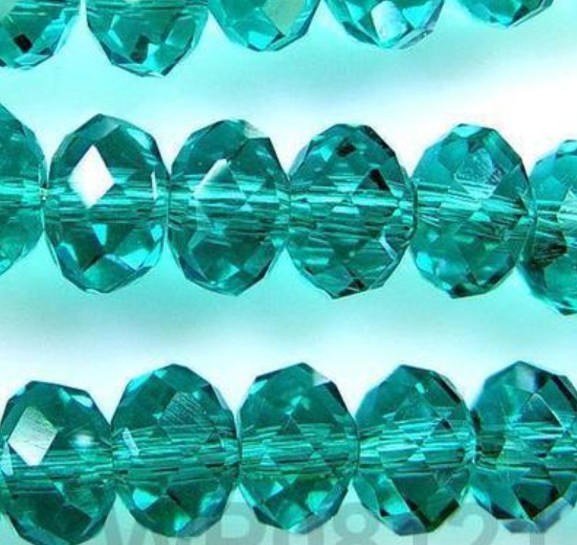 70pcs Green Crystal Faceted Gemstone Loose Beads 8mm
