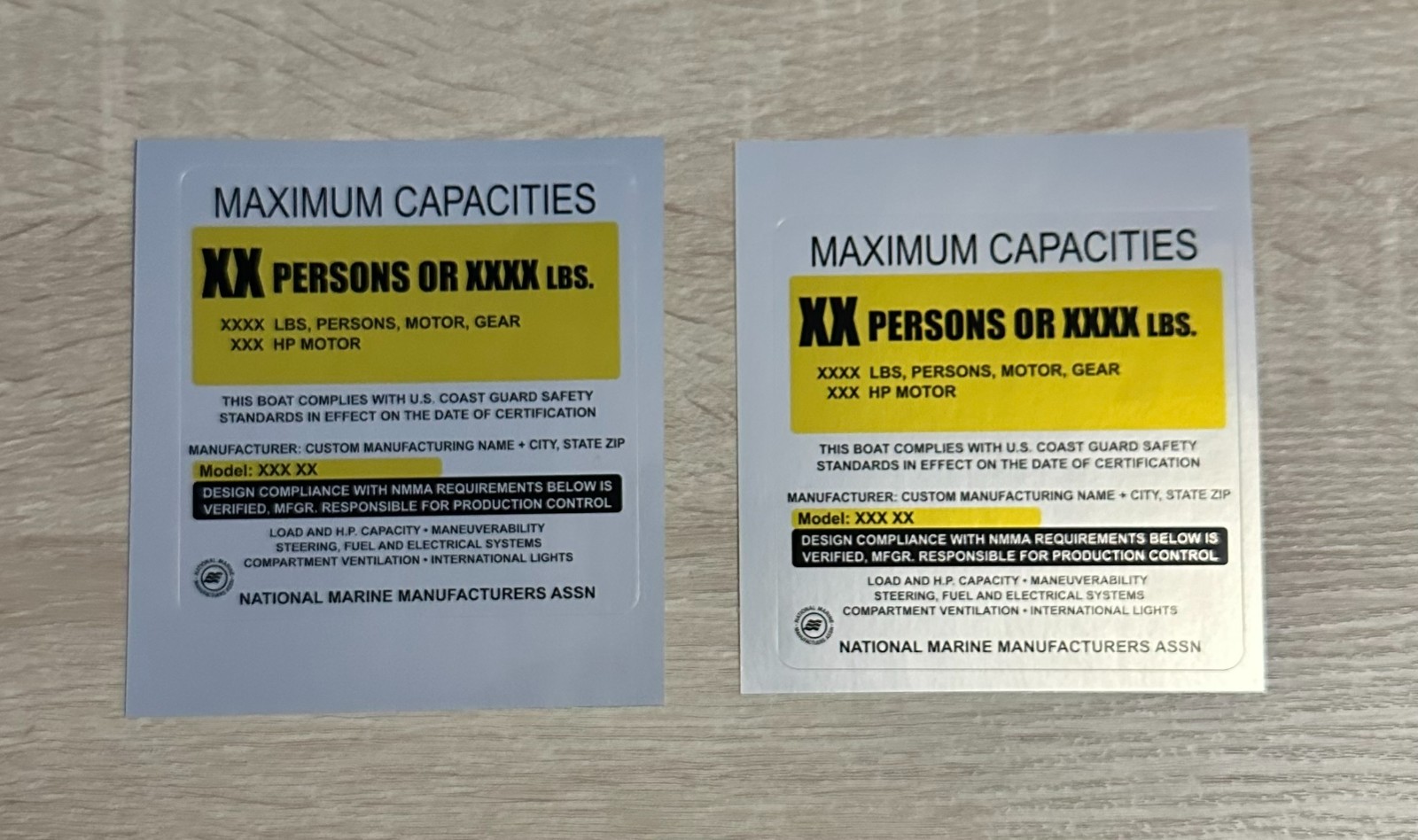 Custom Boat Capacity Sticker – Special Order