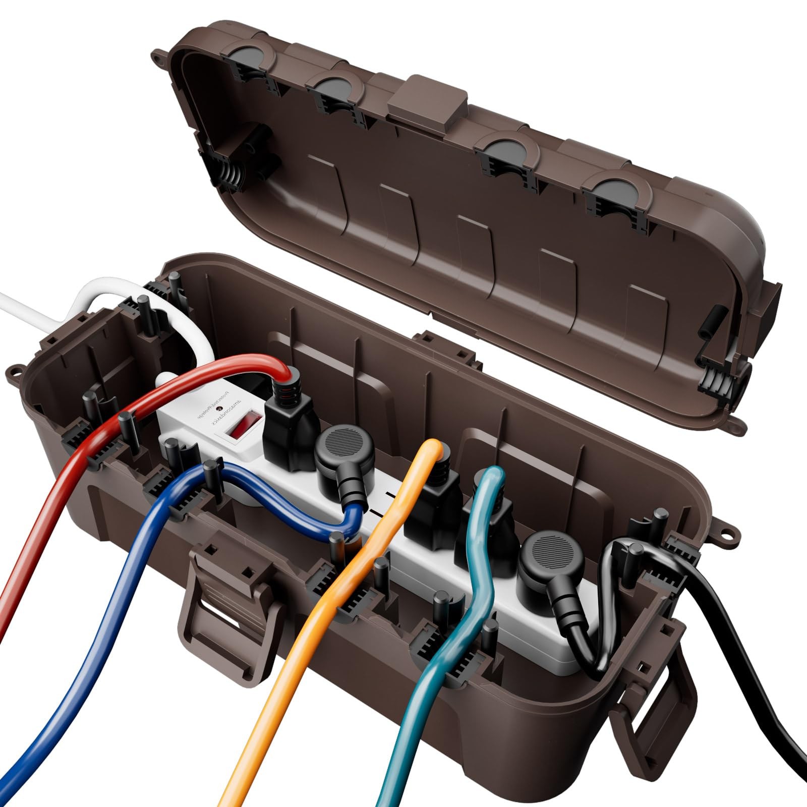 Outdoor Electrical Box, IP54 Weatherproof Extension Cord Cover with 6 Cable E...