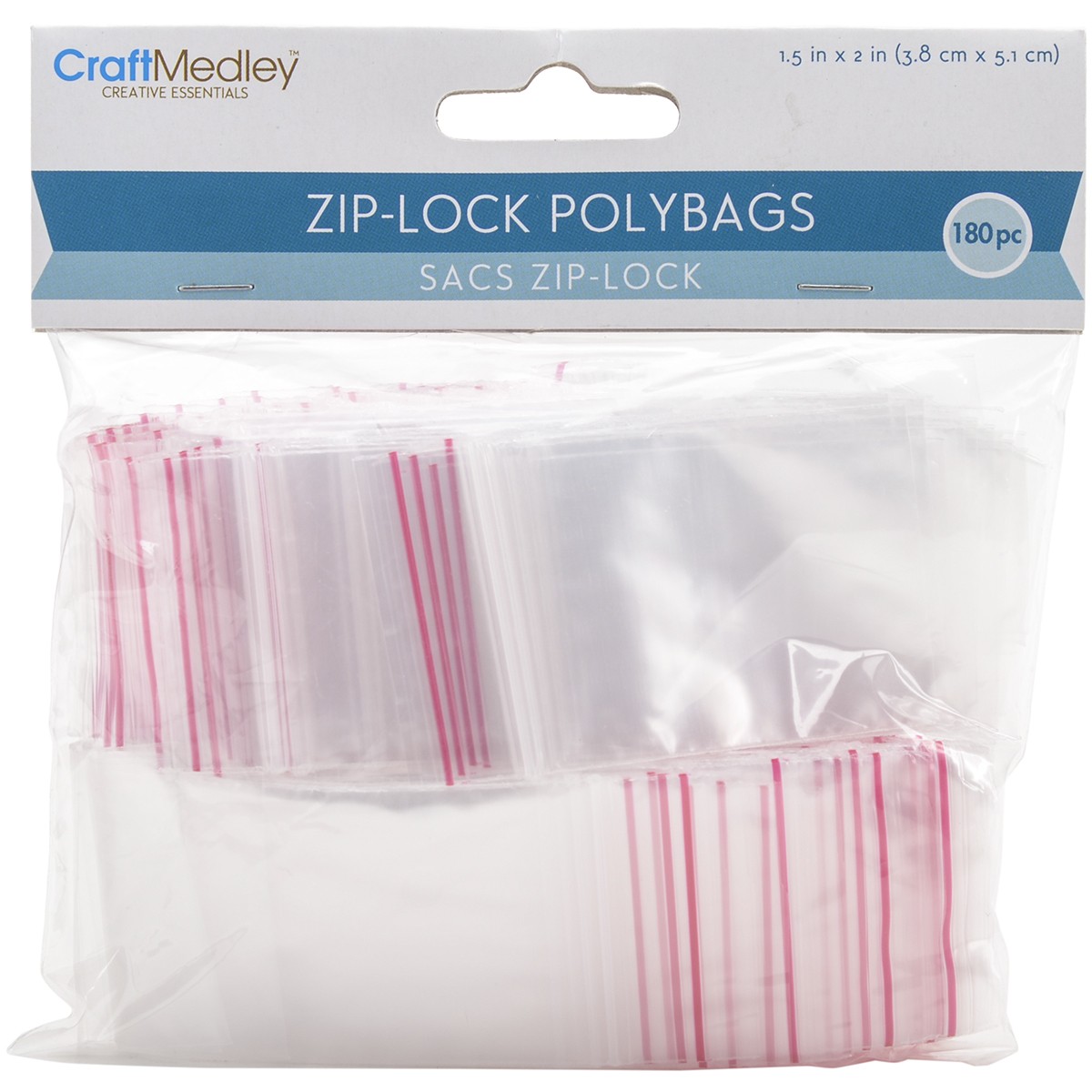 Ziplock Polybags 180/Pkg 1.5"X2"  Clear