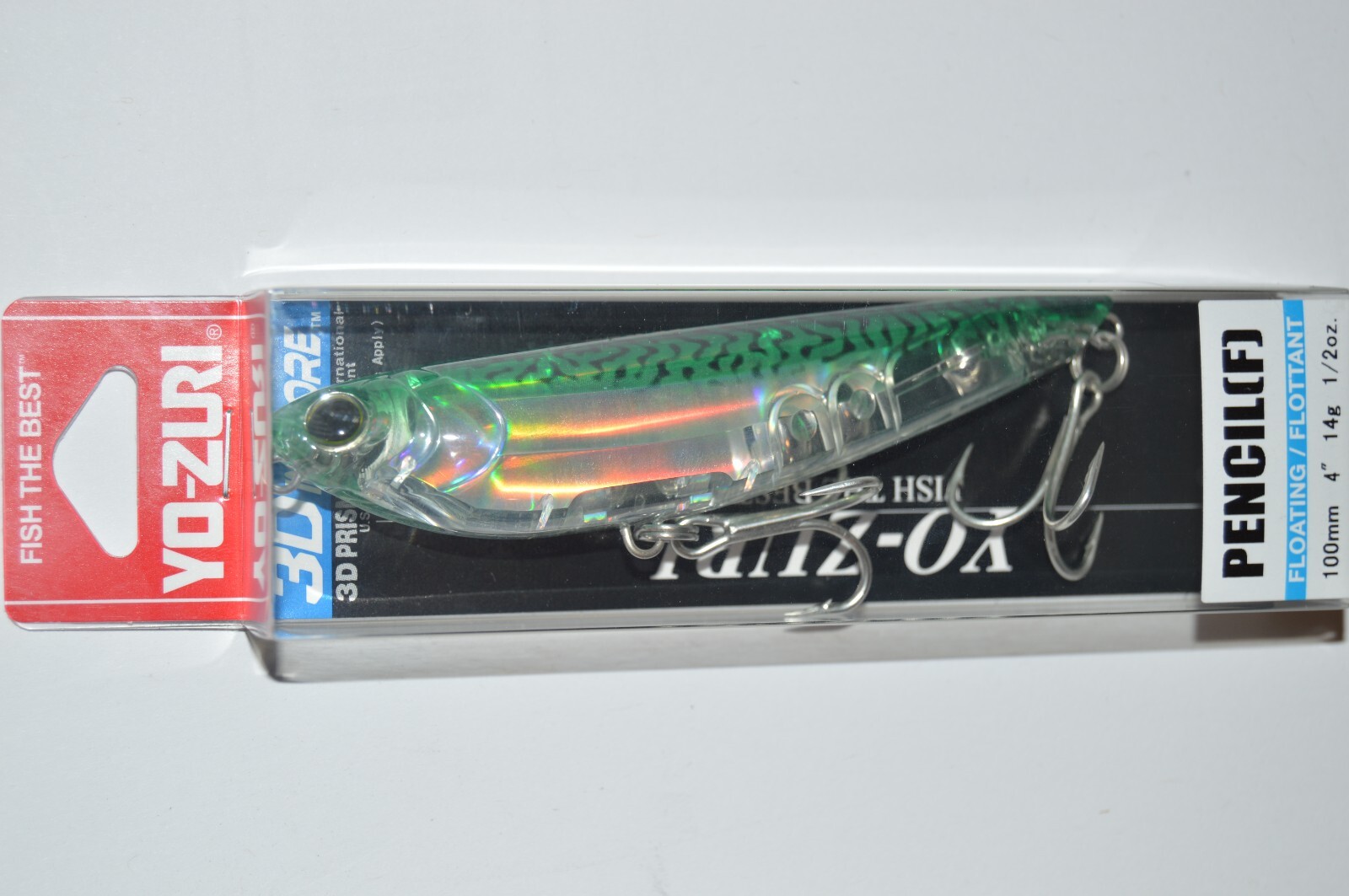 yo zuri 3d inshore pencil walk the dog 4" 1/2oz  r1209-hgm holo green mackerel