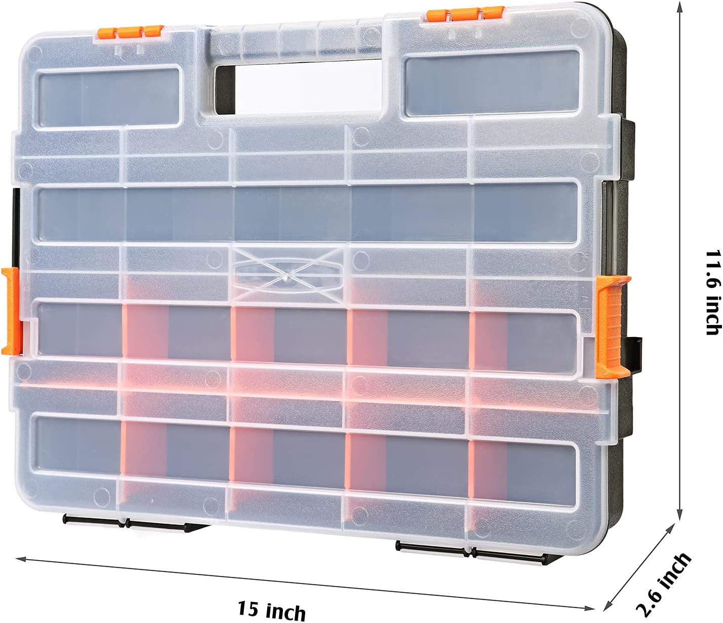 2PCS Toolbox Organizer Sets, 20 Removable Dividers, Durable Plastic Box, Excelle