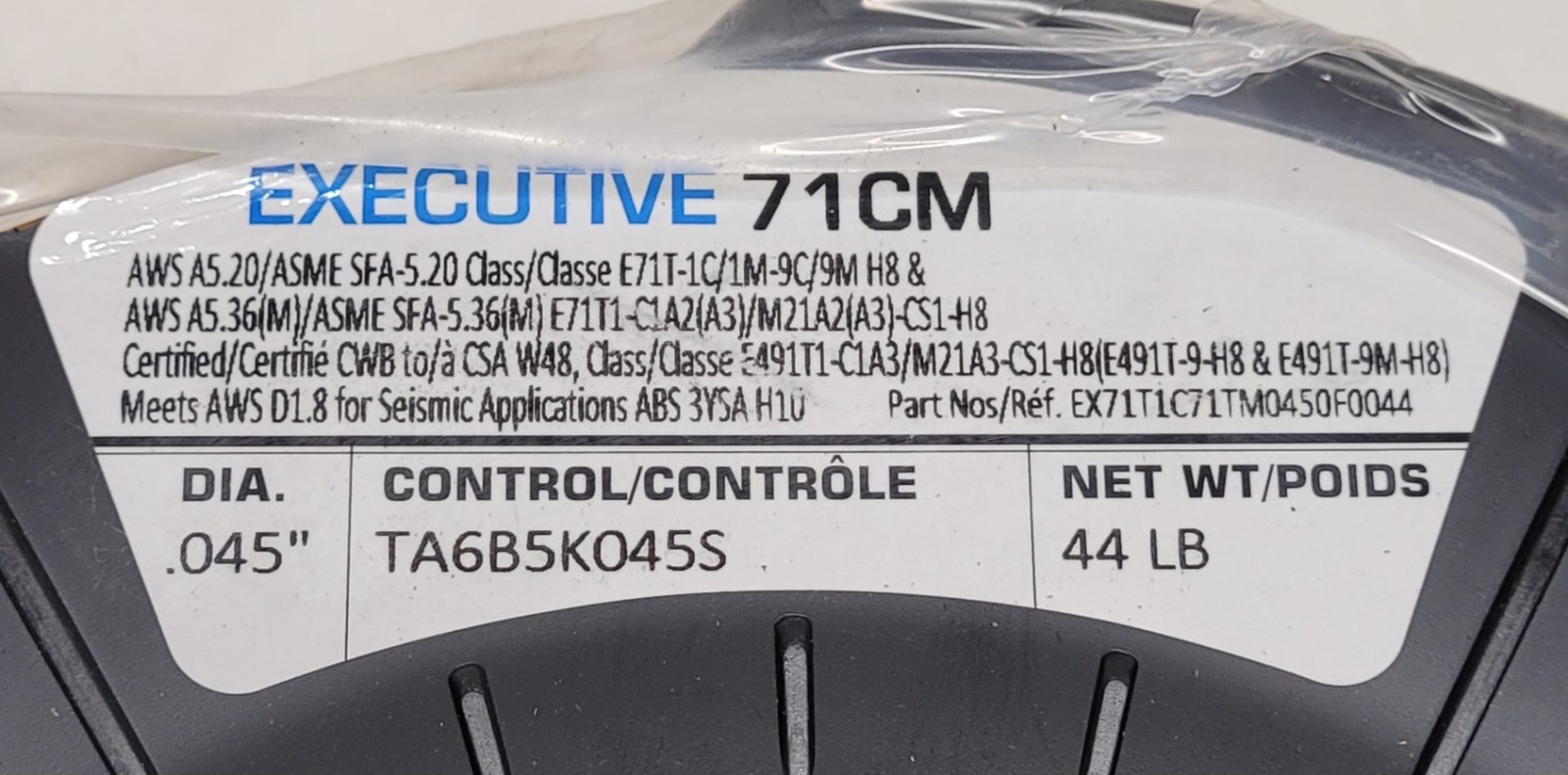 EX71T1C71TM0450F0044 44Lb Executive 71CM flux-cored welding wire E71T-1C/E71T-1M