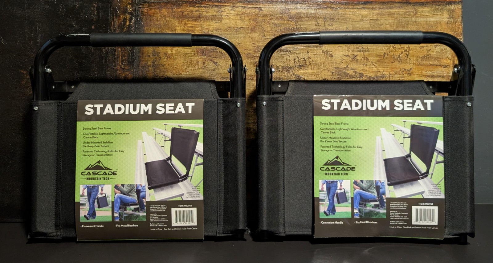 Lot of 2 Cascade Lightweight Stadium Seat for Bleachers Steel Frame 792953 NEW