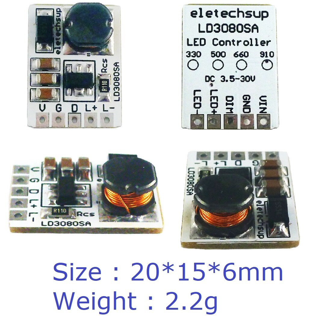 20W DC 3.7-30V PWM ON/OFF Control LED Driver Module 330/500/660/910MA Constant