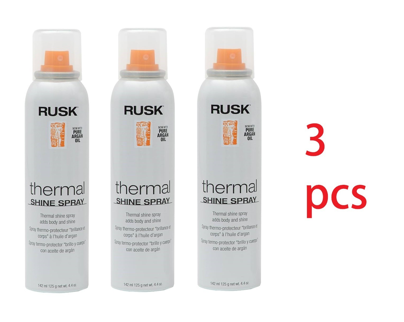 3 X Rusk Thermal Shine Spray 4.4oz / 142ml ( 3 Pack )