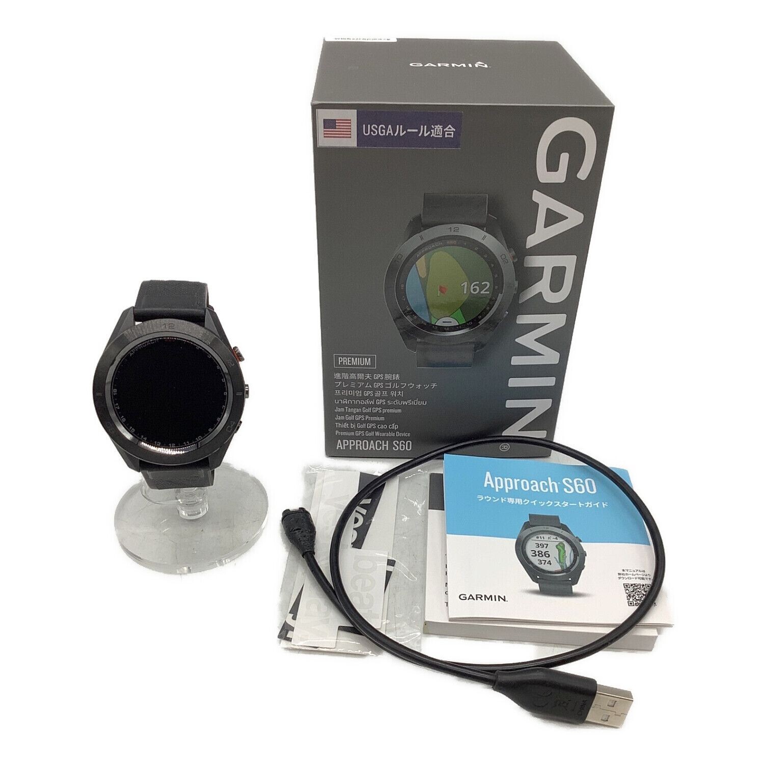 Garmin Approach S60 Golf Watch GPS Smartwatch Charging Cable Included Used