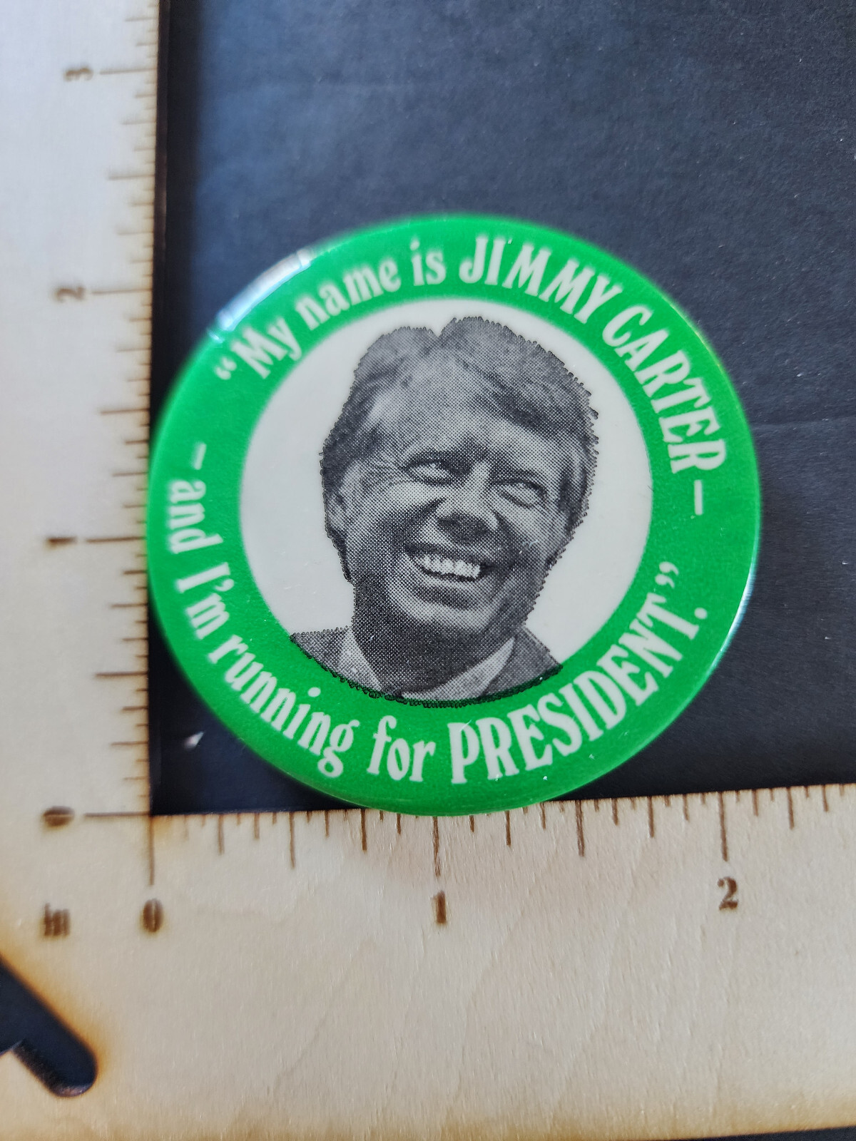 1976 My Name is Jimmy Carter and I am Running for President Campaign Pin Button