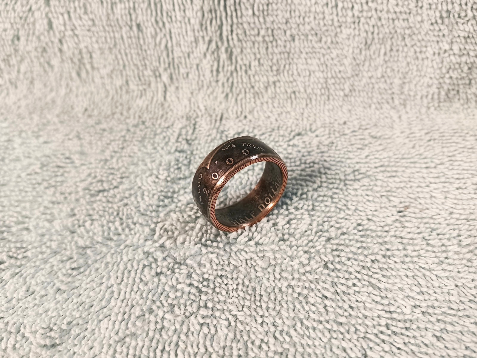 2000 Kennedy Half Dollars  size 11 -1/2 coin ring  handmade mixed metals
