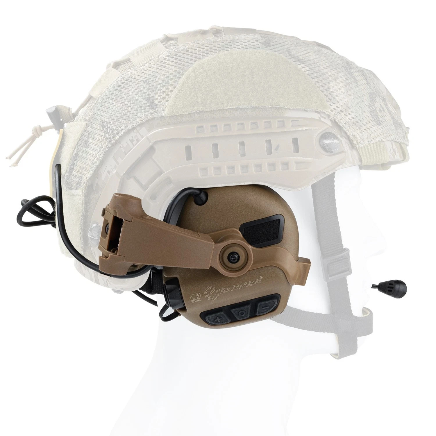 EARMOR M32X Plus Tactical Headset With Mic & ARC Rail Helmet Adapters