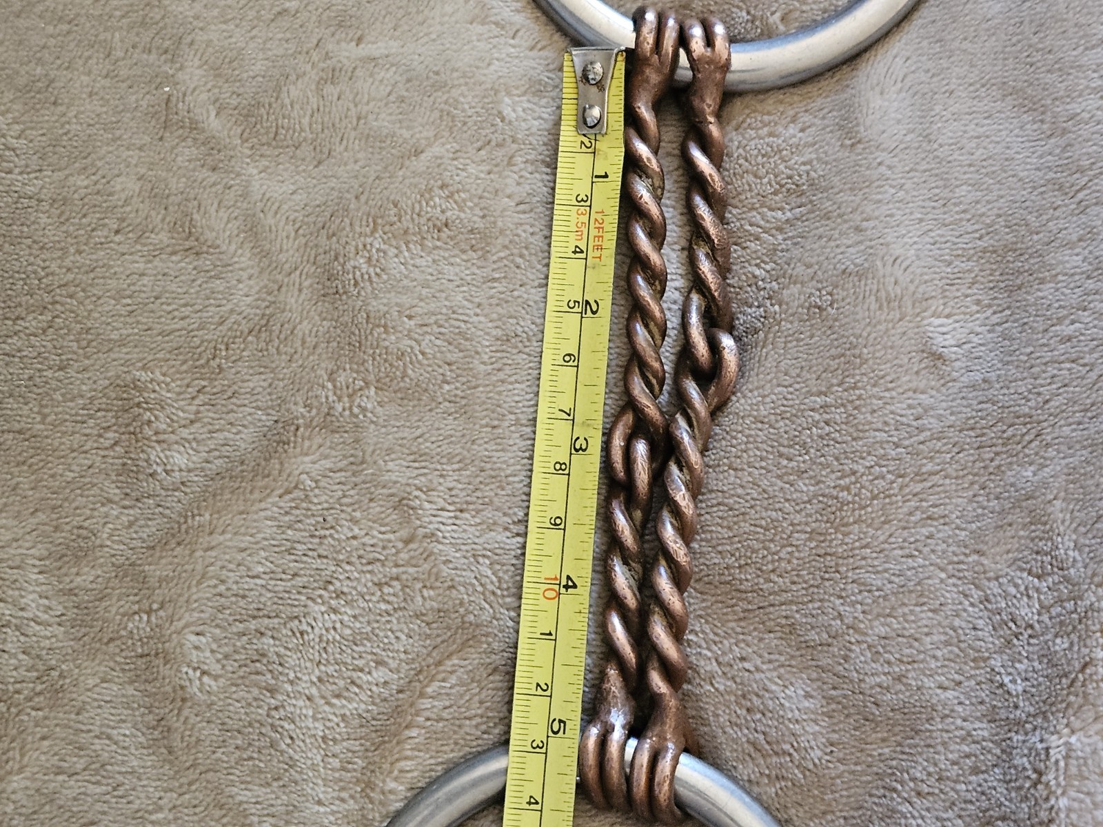 Round 3.5" Loose Ring Snaffle Bit 5" Double Twisted Copper Wire*Nice Bit