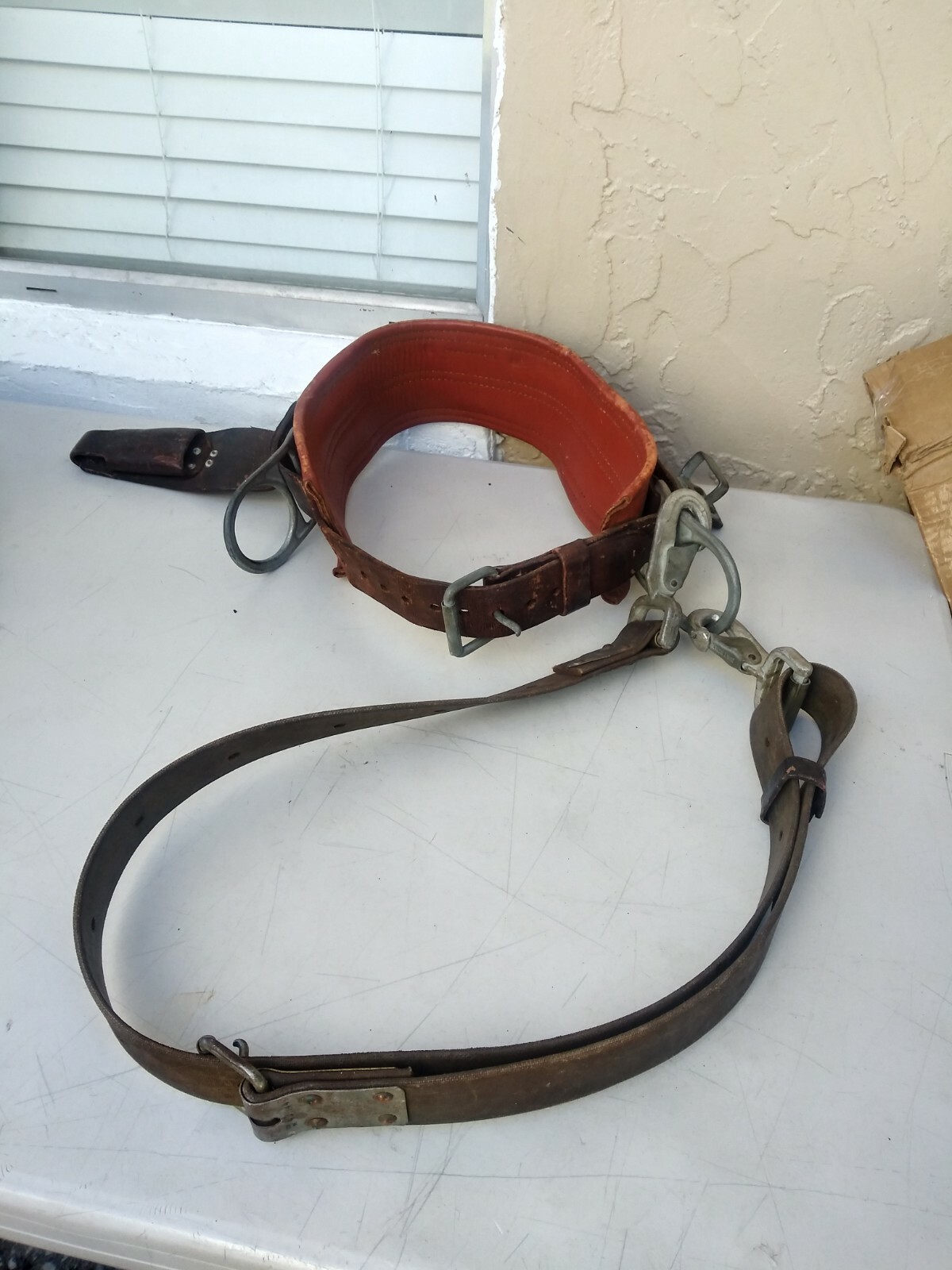 Bashlin Industries Lineman Climbing Belt D20 Body leather Padded Belt