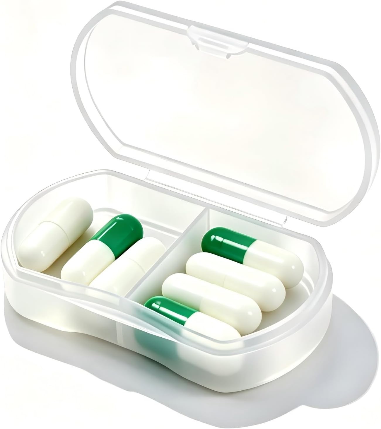Compact White Mini Pill Case: Portable Organizer for Vitamins and Supplements