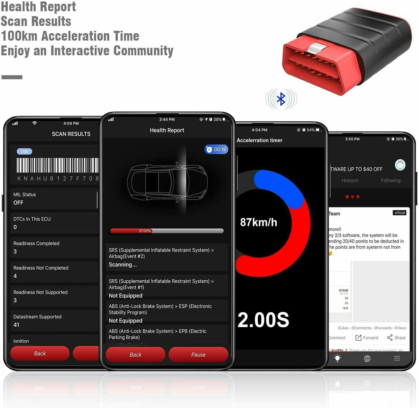 ThinkCar Bluetooth OBD2 All System Bidirectional Diagnostic Tool ABS EPB Reset