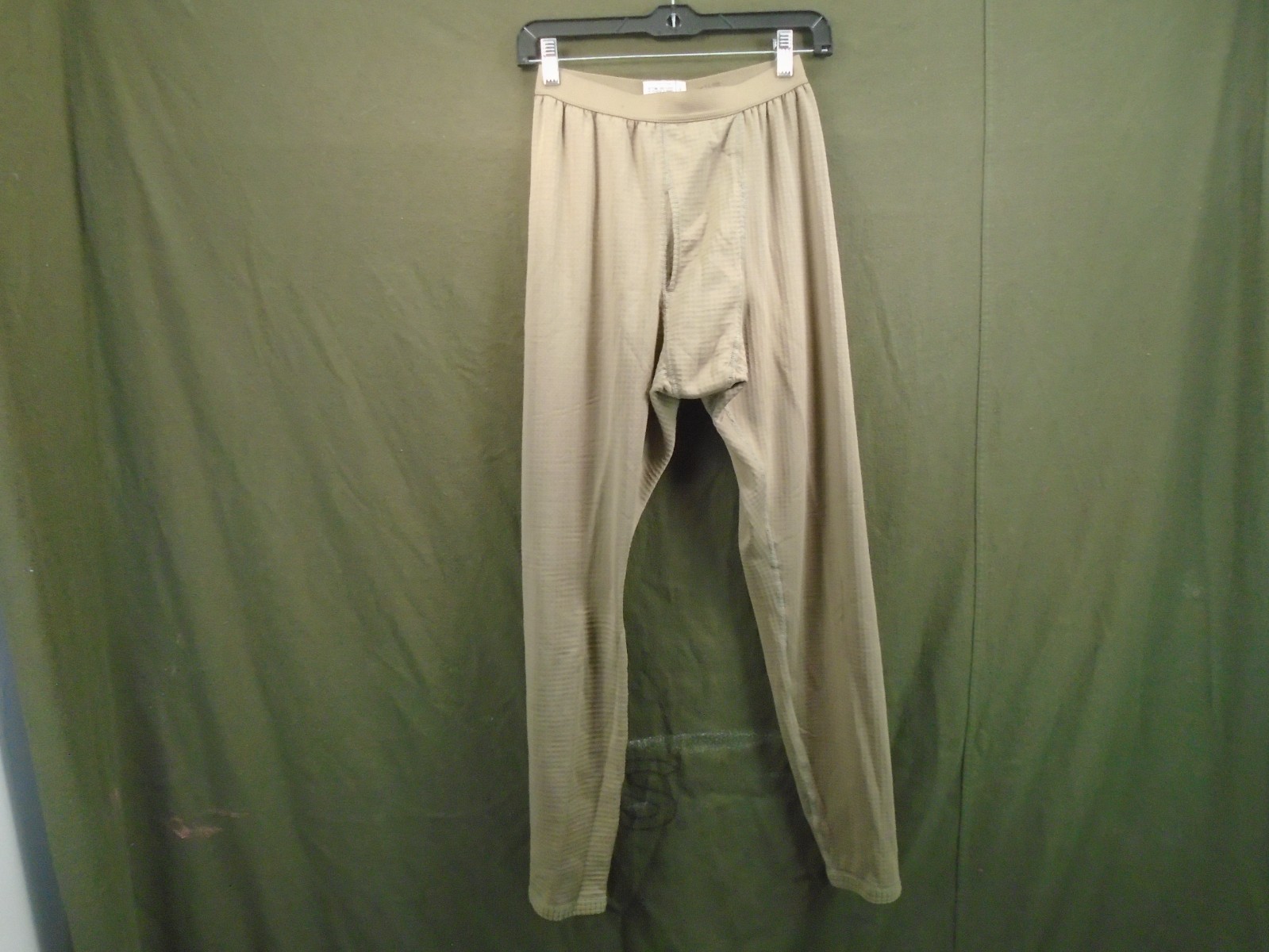US Military Mid Weight Drawers Brown Waffle Grid Fleece Small Regular 2018 242-N