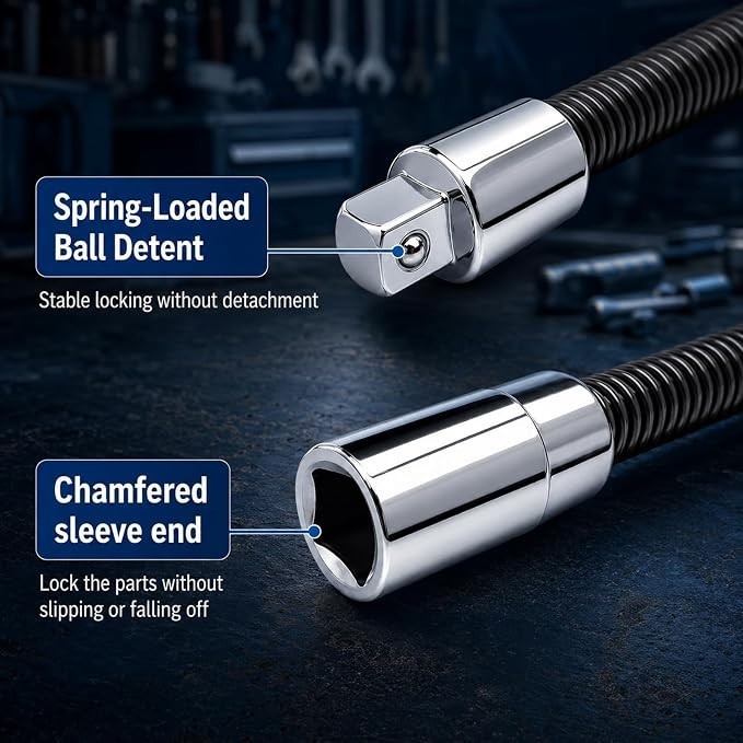 3Pcs Flex Socket Extension Bar Set 1/2",3/8",1/4"