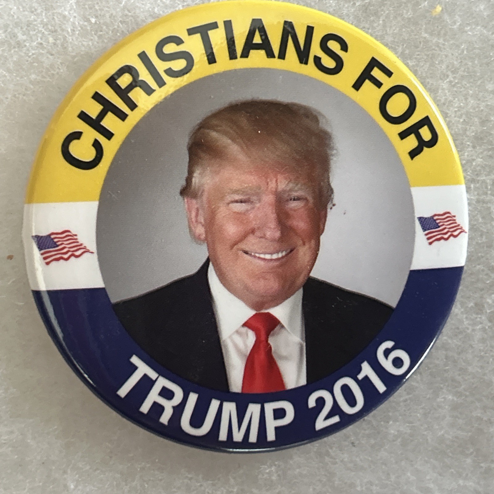 Christians For Trump 2016   3” pinback button pin