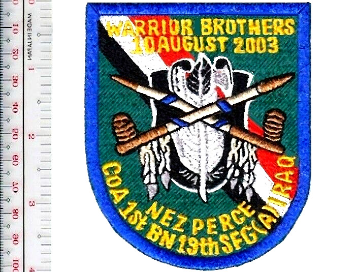 US Army Iraq 19th Special Forces Group ABN & Nez Perce Tribe Patch NO TARIFF