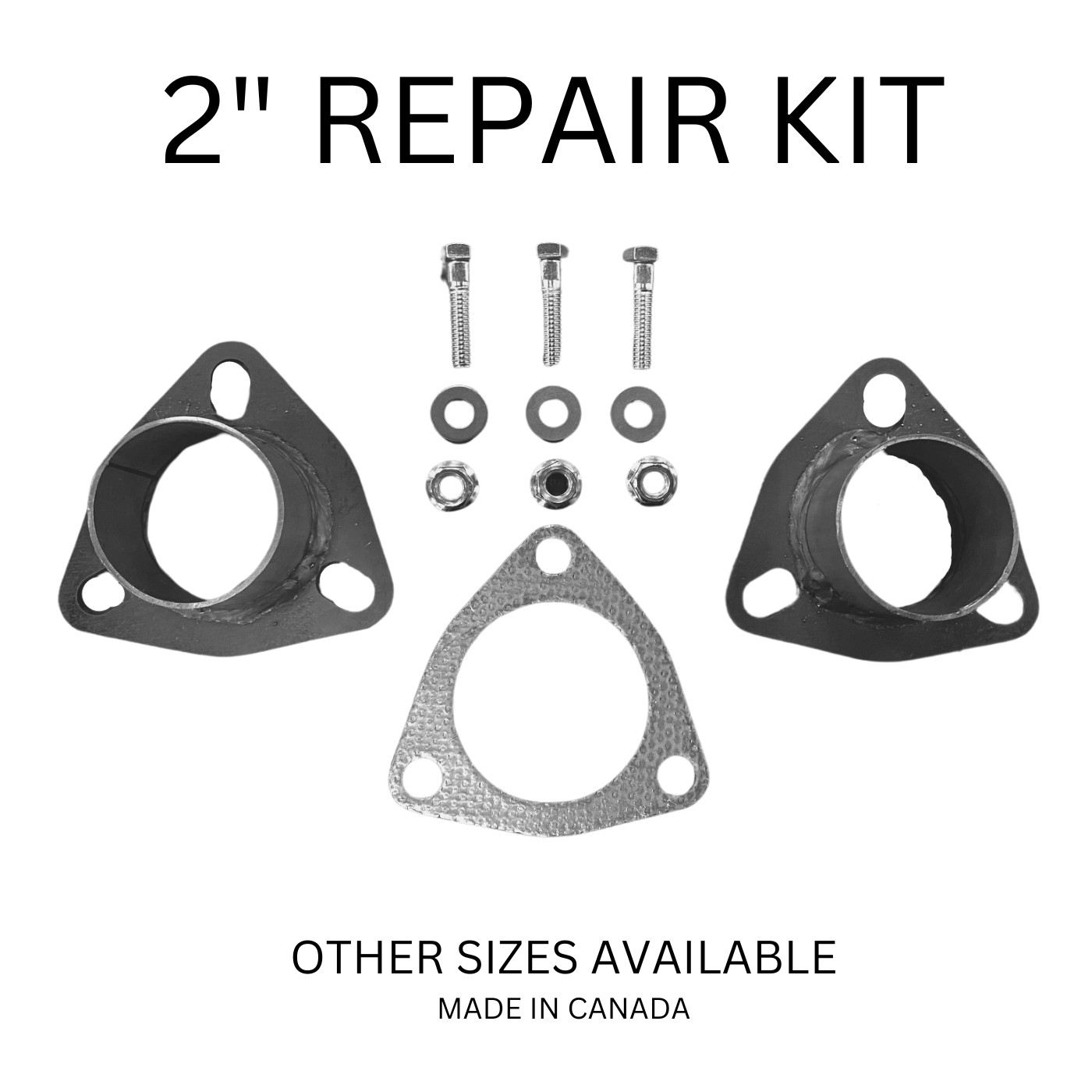 2" ID Universal Quick Fix Exhaust Triangle Flange Repair Pipe Kit Gasket