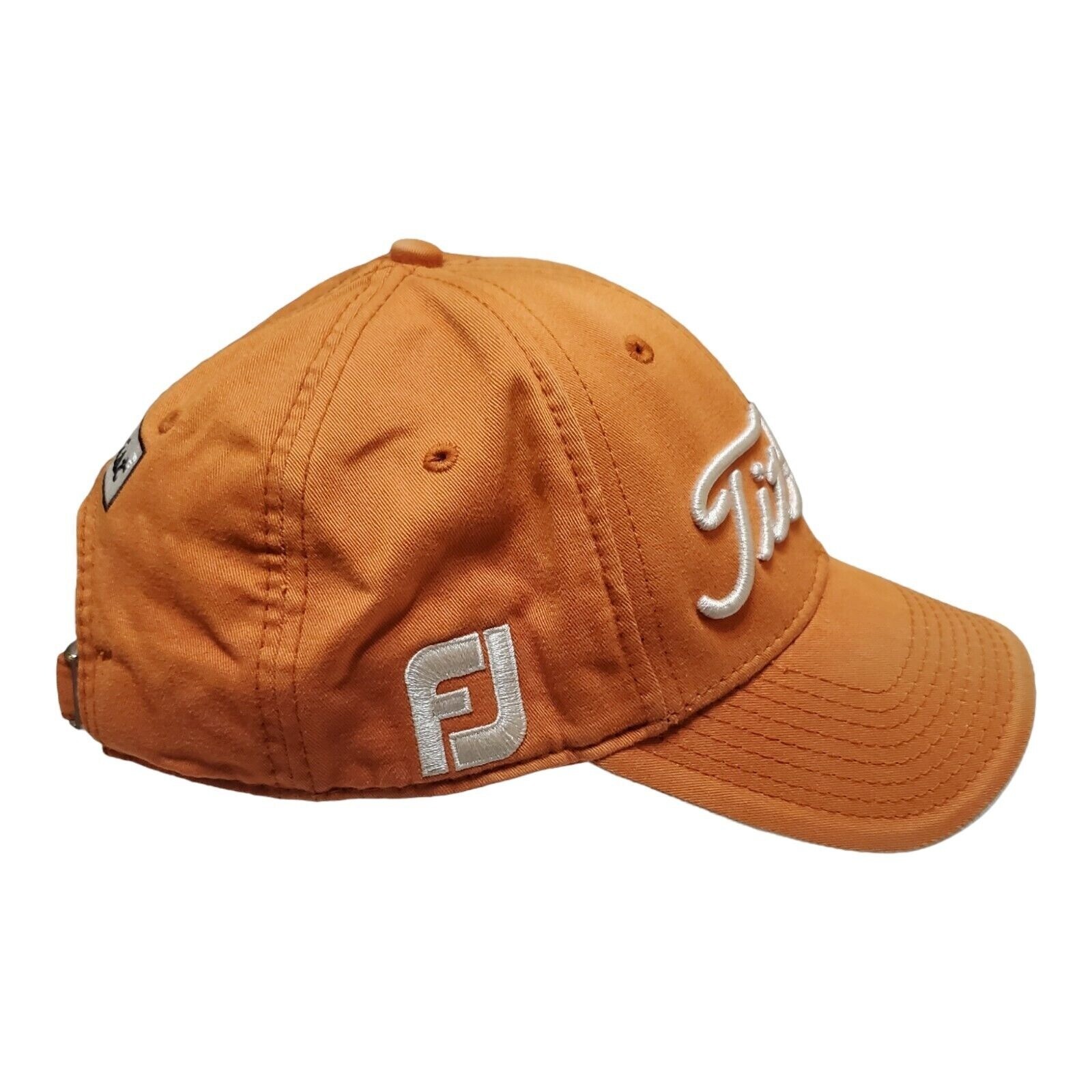 Titleist New Era Footjoy Golf Hat Cap Adjustable Orange Script Embroidered