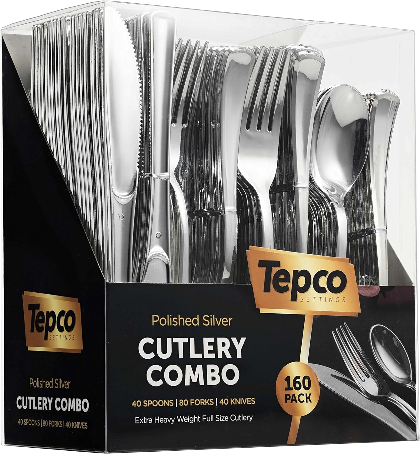 Plastic Sierware Set- Sier Flatware Set- Heavy Duty Cutlery Set - Bulk