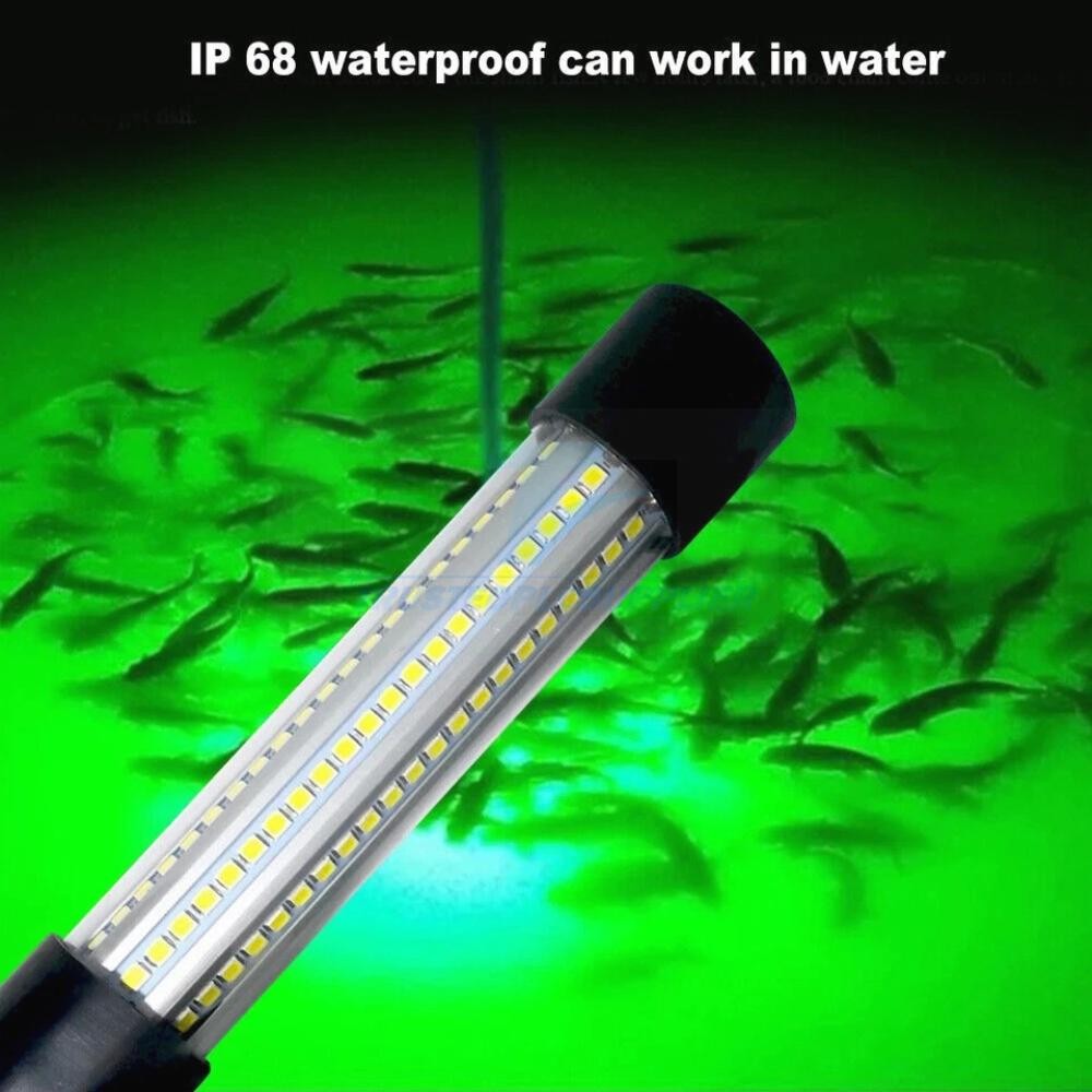 50000Lumens 126 LED Green Underwater Fishing Light Lamp Fish Attract 5m 12V