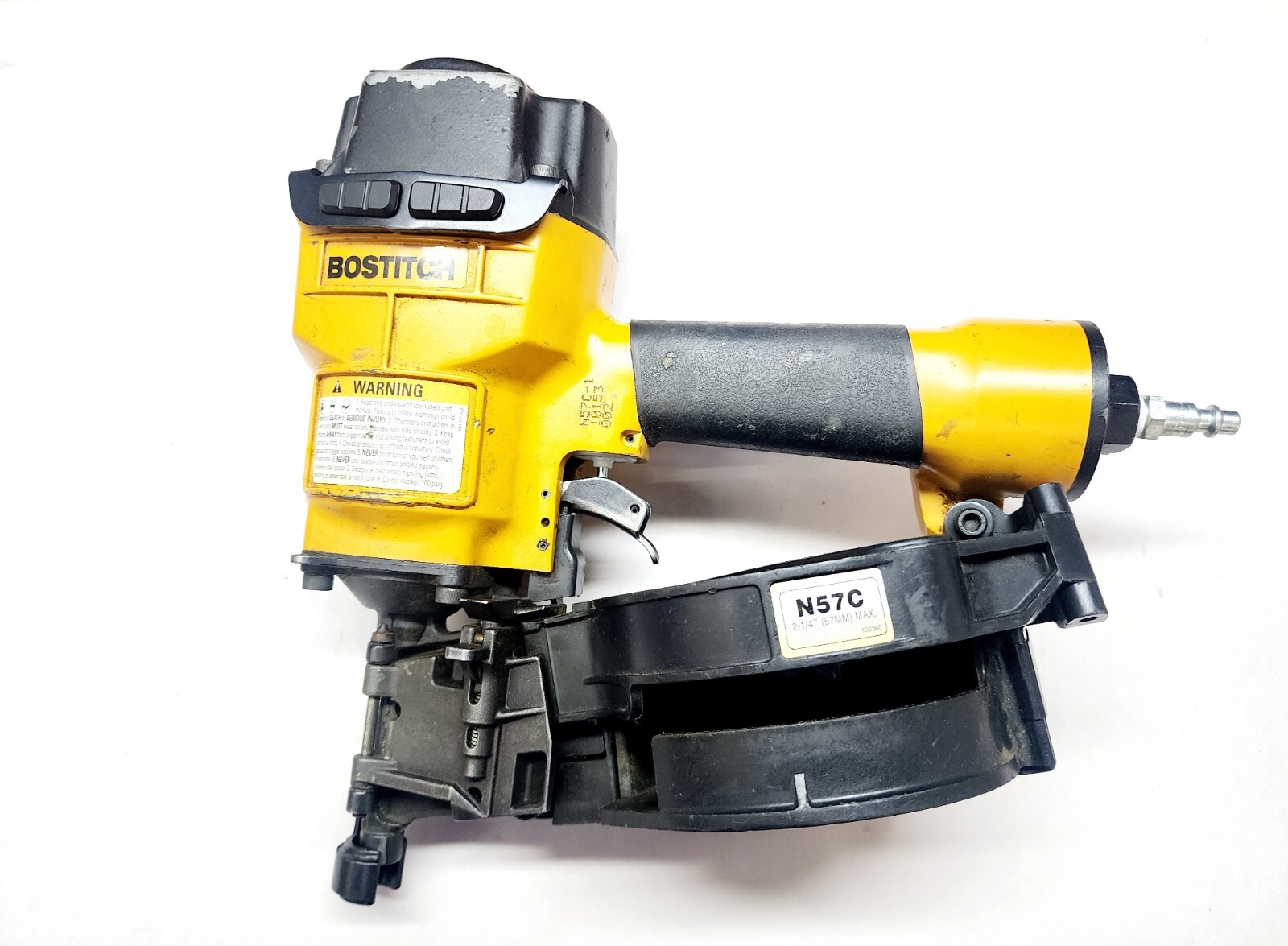 Bostitch N57C-1 Heavy Duty Pneumatic Coil Nailer, 1 1/4 - 2 1/4 Inch, 15 deg