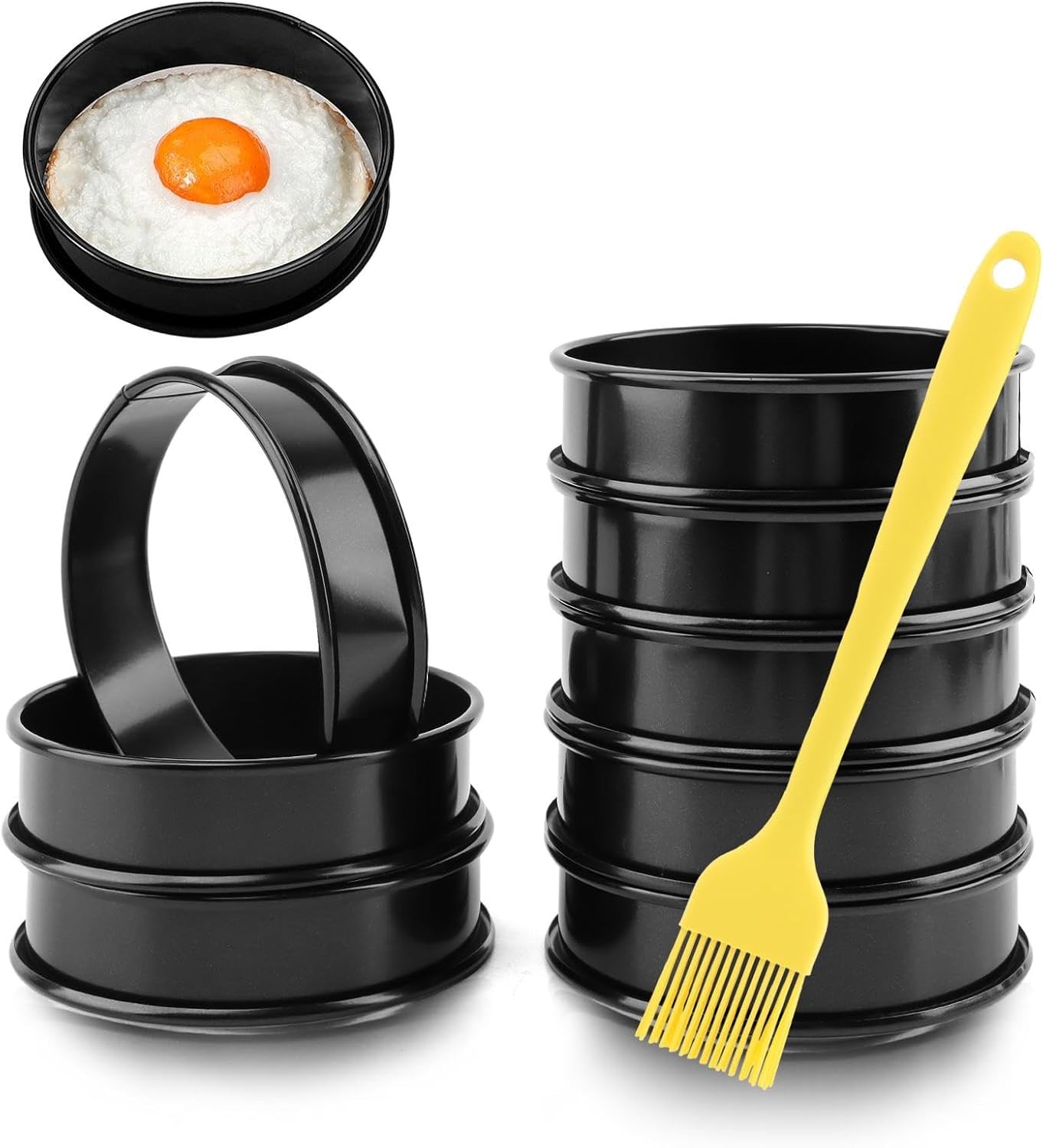 8PCS Crumpet Rings Nonsti English Muffin Rings 4 Inch Stainl Steel