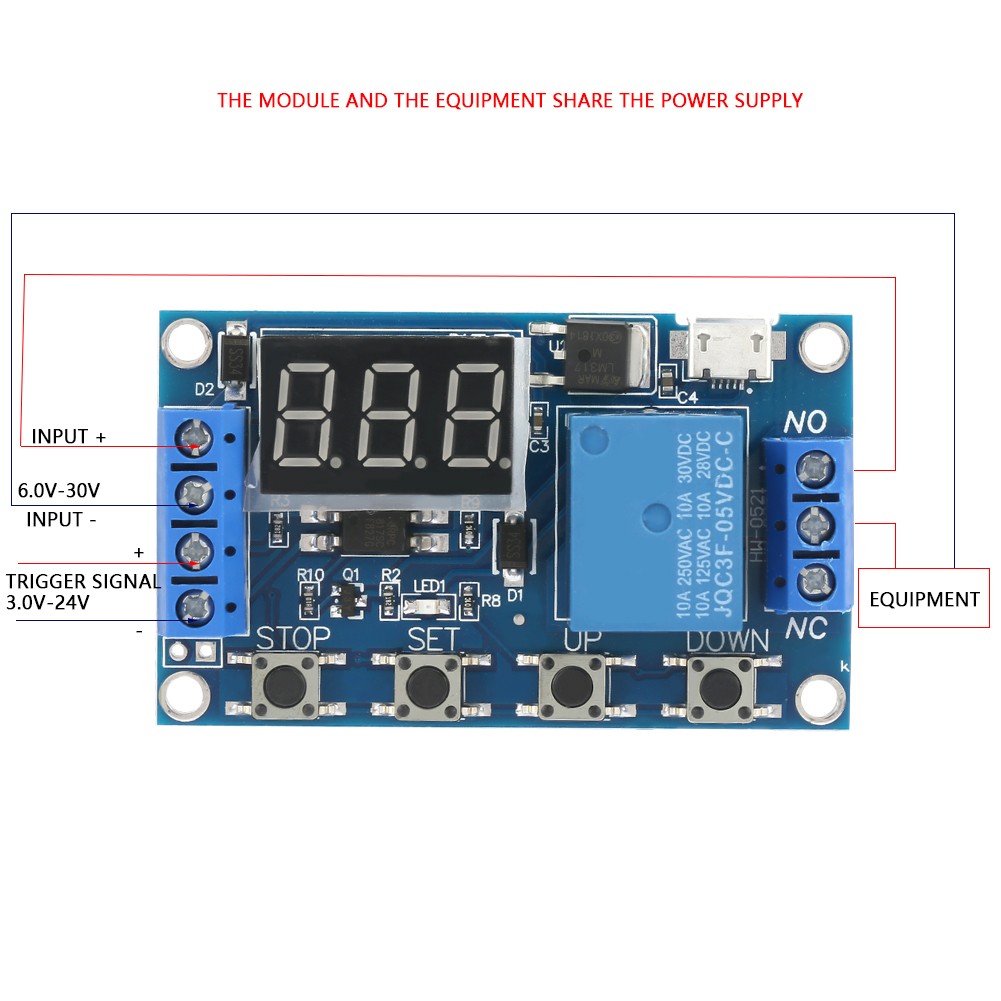 DC 5-30V LED Display Delay On/Off Relay Module Trigger Cycle Delay Timer Switch❀