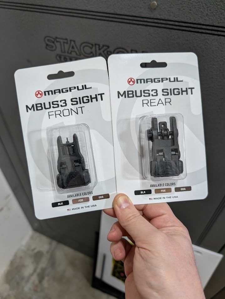 MBUS3 Sight Set Rear and Front fits Picatinny NEW FREE SHIP