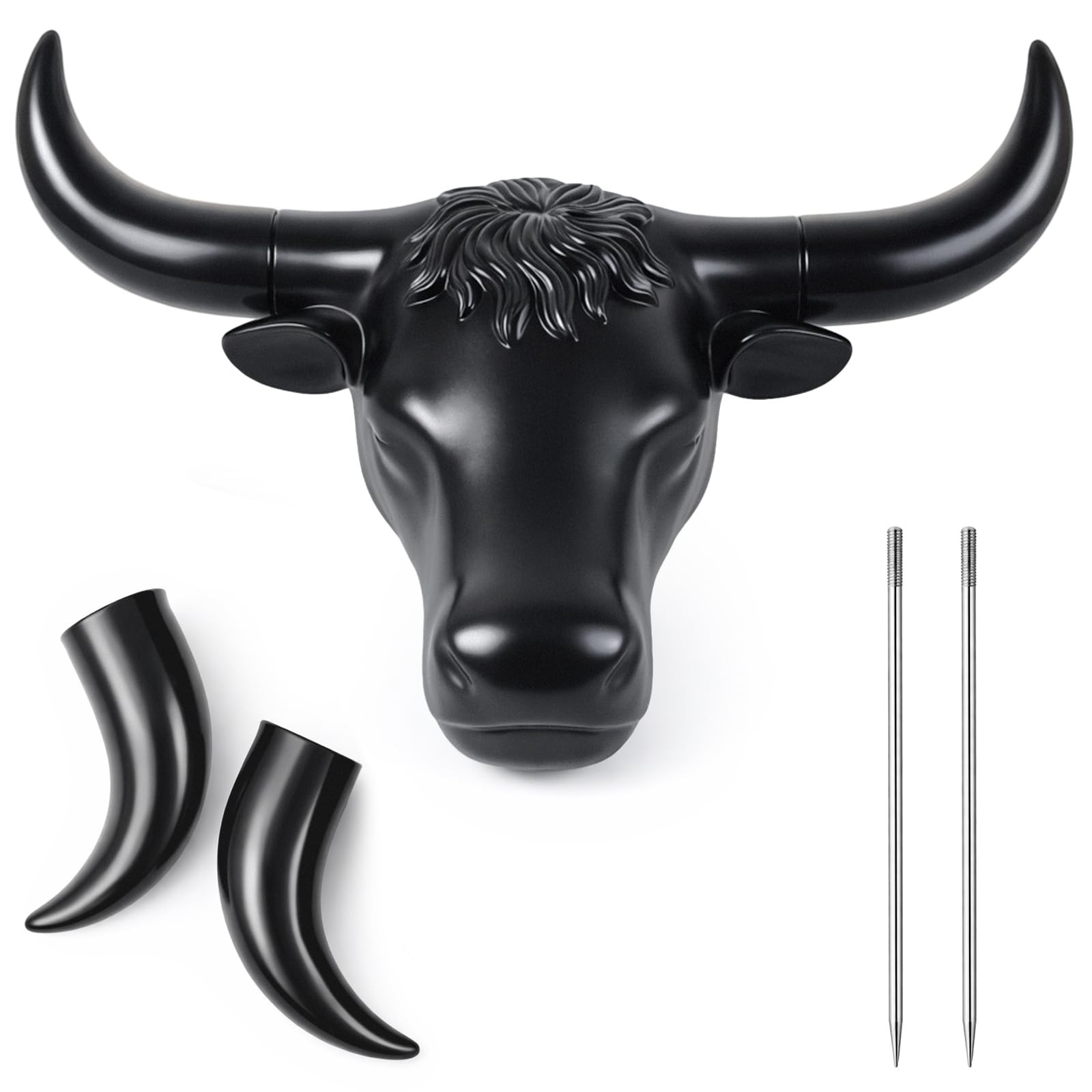 Full Size Roping Steer Head Dummy 20 Inch Horn Spread with Detachable Horns A...