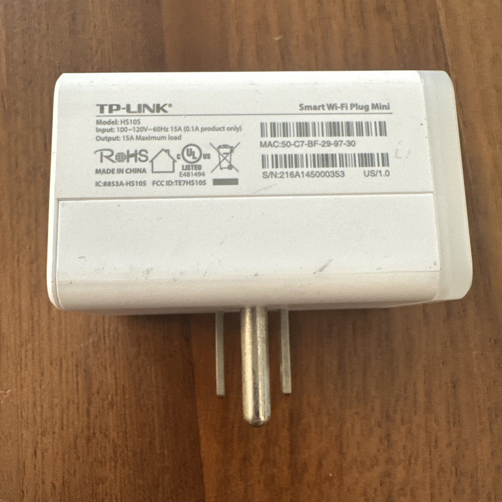 TP-LINK HS105 Smart Wi-fi Plug Mini - White