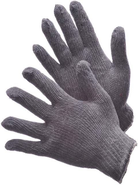 12 PAIRS 1 DOZEN STRING KNIT POLY COTTON WORK GLOVES - GRAY - LARGE