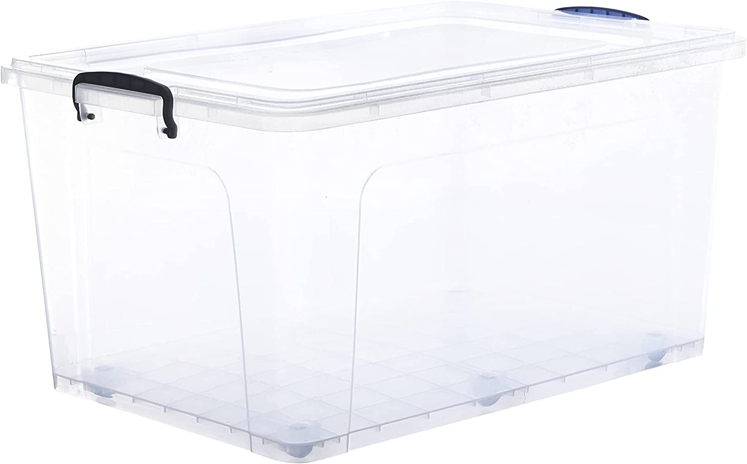 Superio Deep Clear Plastic Stackable Wheeled Storage Bin with Lid, 85 Qt, 2 pack