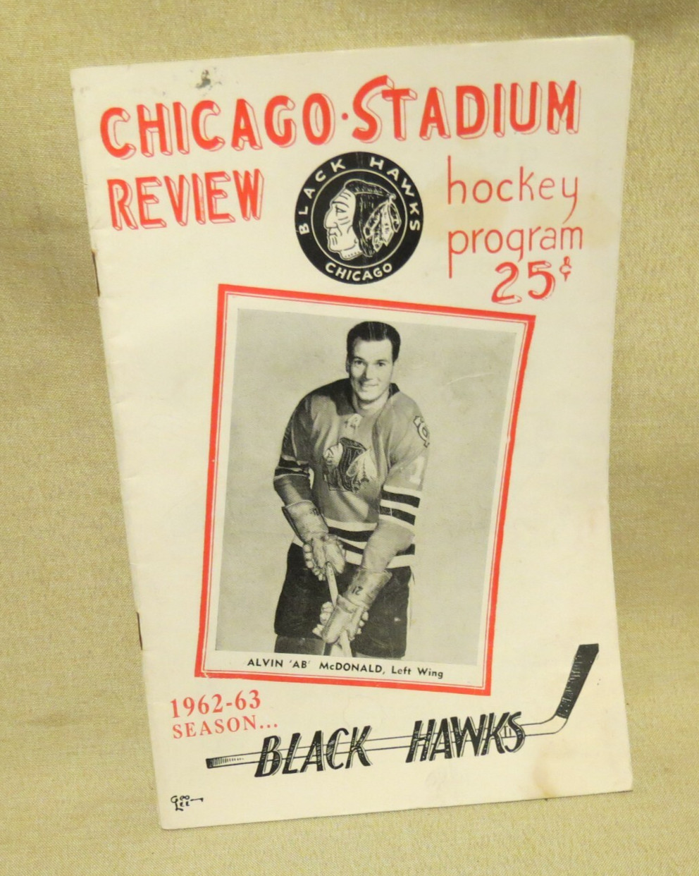 1963 NHL Hockey CHICAGO BLACKHAWKS Gameday Program VS Boston Bruins