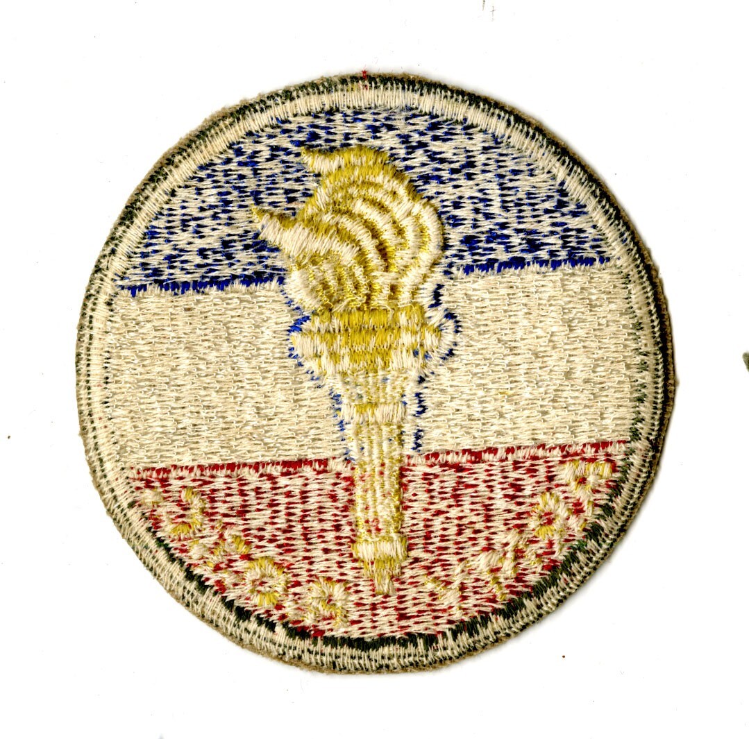 US Army ROTC OD Border White Back Patch Cut Edge Vintage