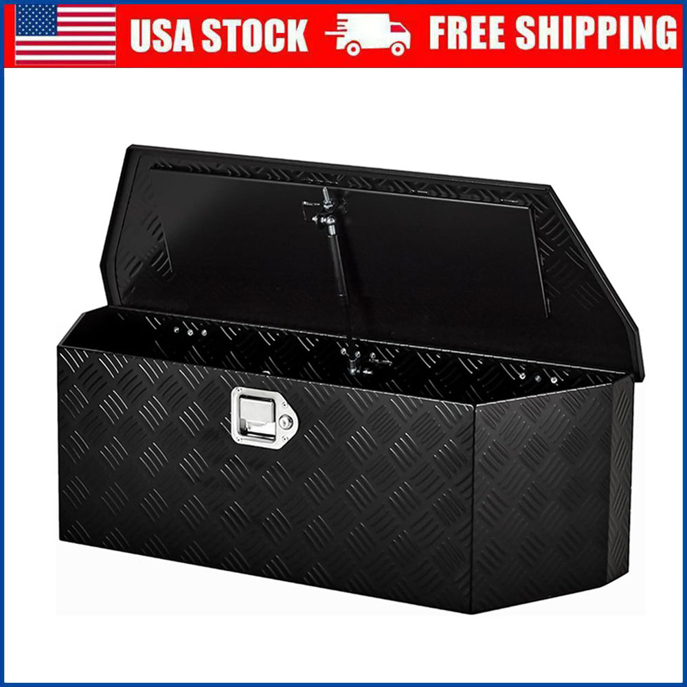 36" Trailer Tongue Box Tool Storage Utility Toolbox Truck Pickup RV W/ Lock Keys