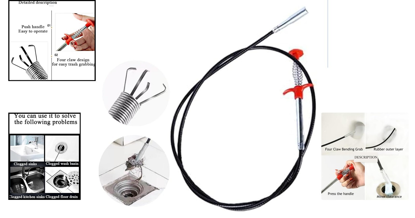 Durable 24-Inch Claw Grabber Tool with Bendable Hose for Effortless Retrieval