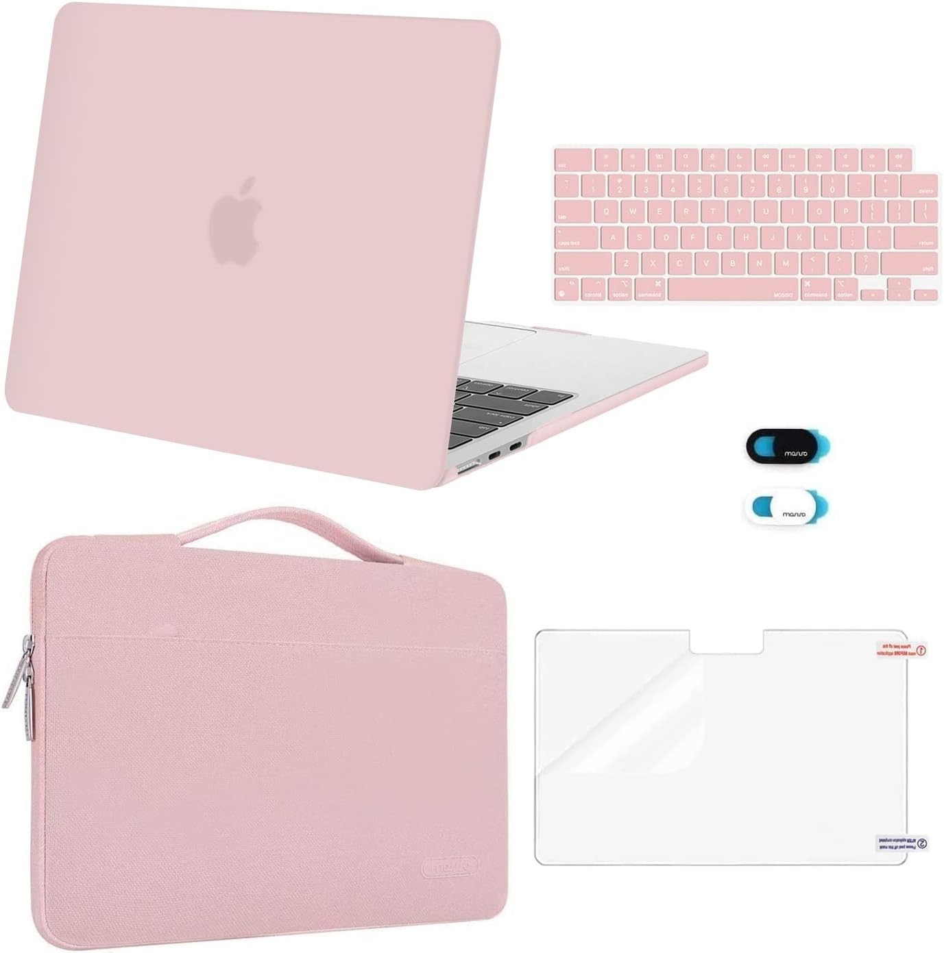 Compatible with MacBook Air 13 inch Case 2025 2024 2023 2022 M4 Baby Pink