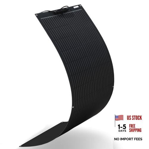 Flexible Solar Panel 100W 12V Monocrystalline Solar Module Fiberglass Black