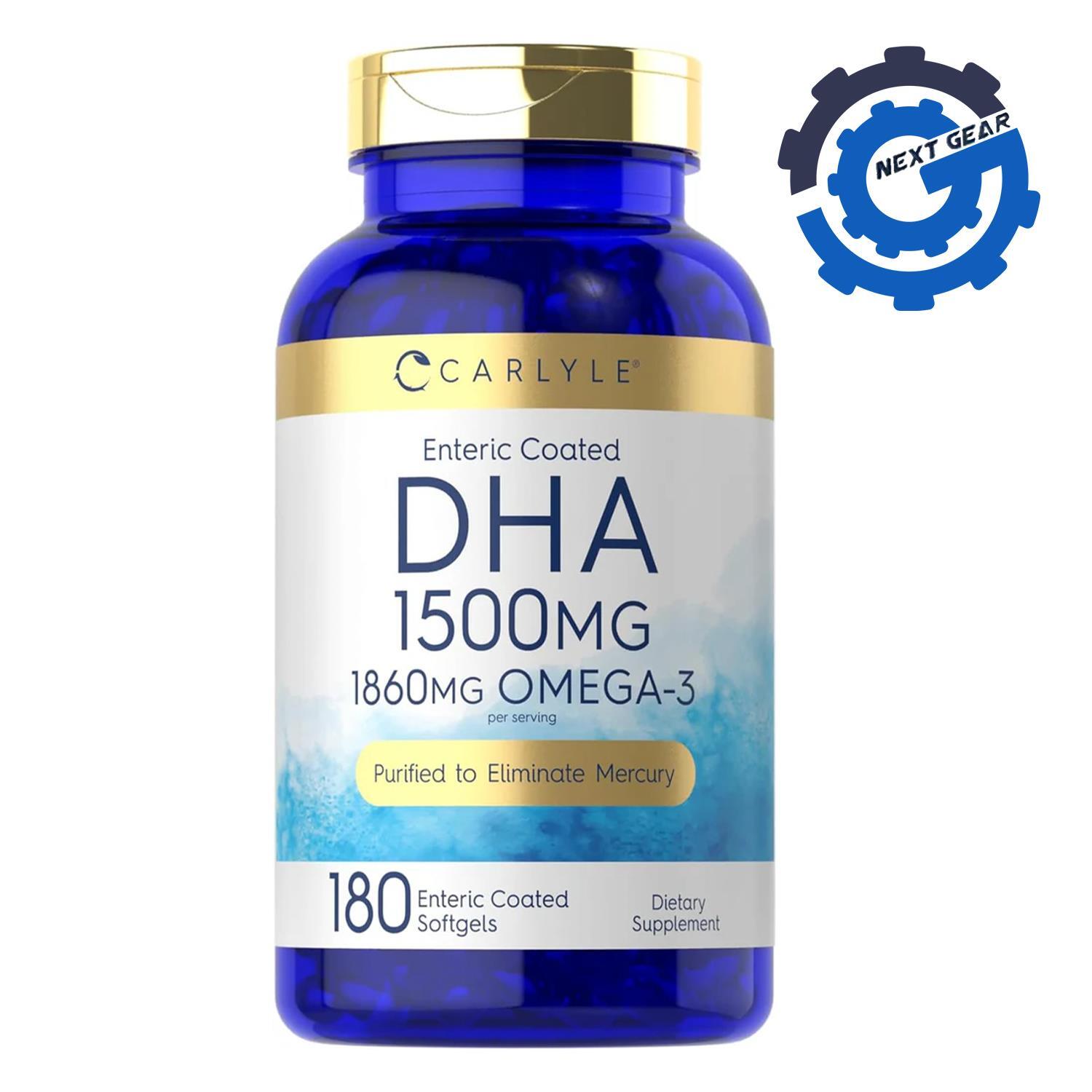 Carlyle DHA 1500mg 180 Softgels 1860mg Omega3 Purified to Eliminate Mercury